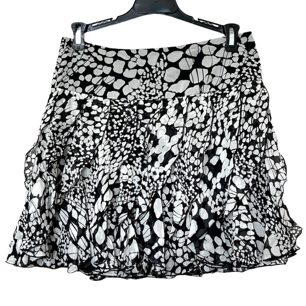 NWT I.N.C International Concepts Silk Ruffle Lined Mini Skirt  Size 4P